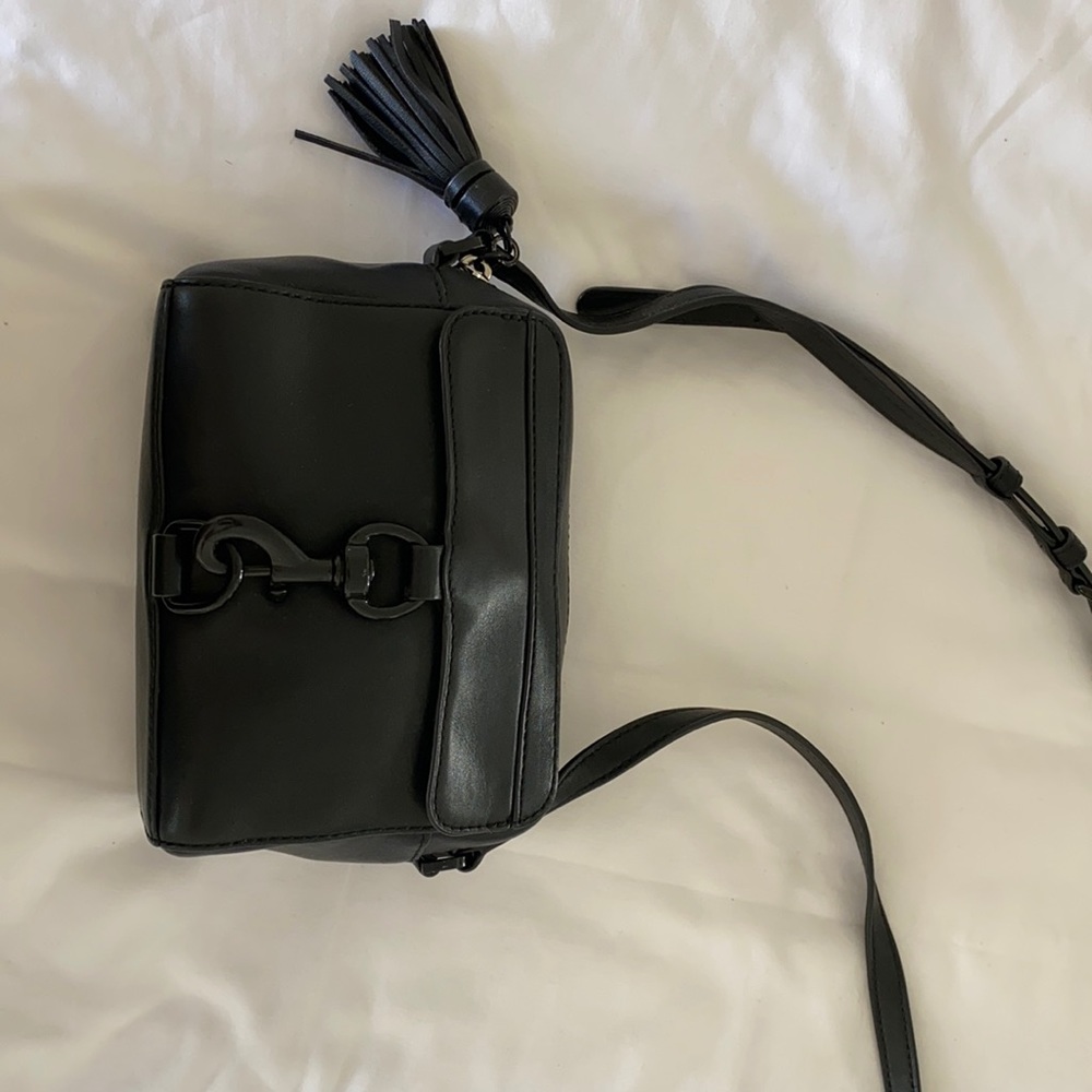 Rebecca Minkoff black leather cross body clutch